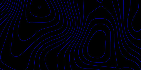 Vector-Based Topography Pattern with Smooth Neon Blue Contour Lines on a Black Minimalist Background Ideal for Technology and Design Use