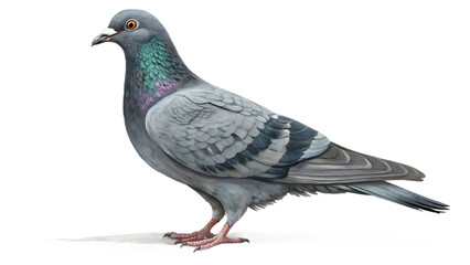 pigeon on white background