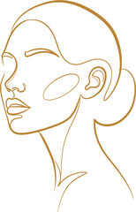 Elegant Line Art: Female Portrait Silhouette