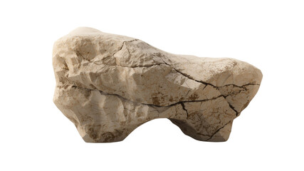 Rough, Cracked Beige Rock, Isolated on Transparent Background - Natural Stone Texture