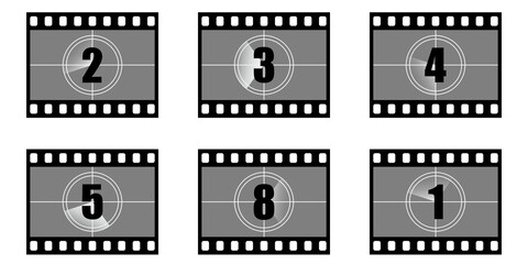 Video frame strip set, film strip, negative, reel, photo reel, video reel, photography, photo negative border set