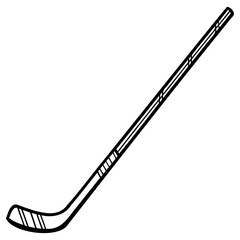 Black and white line drawing of a hockey stick