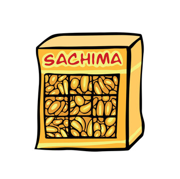 chinese food, sachima snack dessert vector illustration