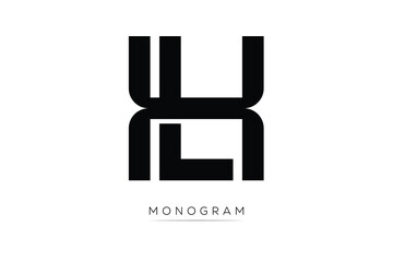 XL Creative Latter Logo. Monogram Logo Design.  Modern Minimal Initials Sing Symbol .