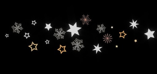 Beautiful winter design with stars and snowflakes. Perfect for holidays, cards, and backgrounds.