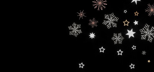 Beautiful winter background with snowflakes and stars. Perfect for holiday cards, invitations, and more.