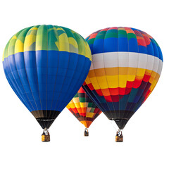 Naklejka premium Hot air balloons isolated on transparent png background. cutout, clipping path. 