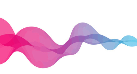 Abstract gradient flow with vibrant pink, purple and blue colors on white backdrop. Concept for digital art, background design and modern graphic