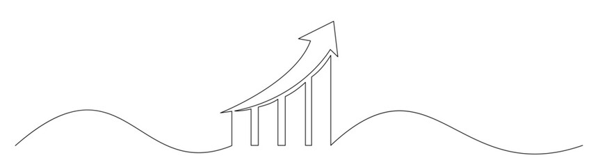 Growing Arrow Continuous Line Art Design