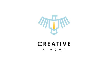 eagle abstract logo design vector with oine design