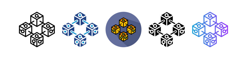 Blockchain Technology multiple icon
