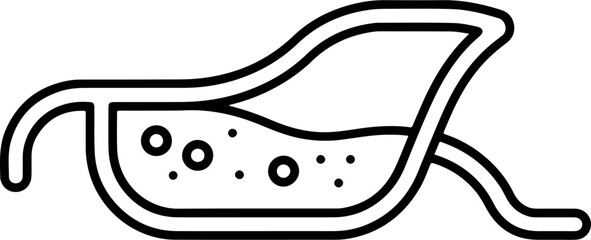 Minimalist Outline Gravy Boat Line Art Design Sauce Container Icon