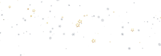 Beautiful winter background with gold stars and silver snowflakes. Perfect for holidays.
