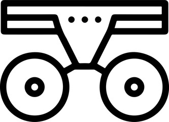 Minimalist Outline Frontal Mirror Head Lamp Equipment Icon for Surgery
