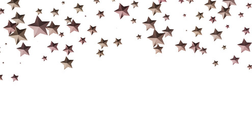 Beautiful rose gold stars falling on white. Perfect for festive designs.