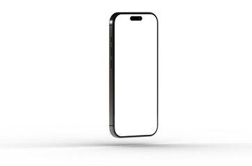 High-quality image of a modern smartphone with a blank screen, perfect for app presentations or website mockups. Isolated on white background.