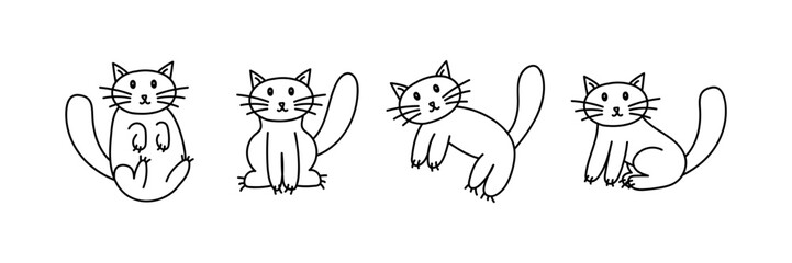 Cat set, cute kittens.