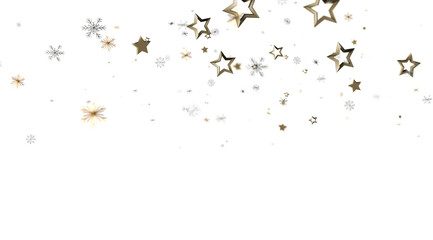 Elegant winter holiday background with gold stars and snowflakes. Perfect for cards, banners, and more.