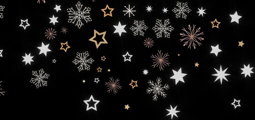 Beautiful winter background with stars and snowflakes. Perfect for Christmas, New Year, and winter holidays.