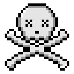 Pixel art item scull and cross bones (1)