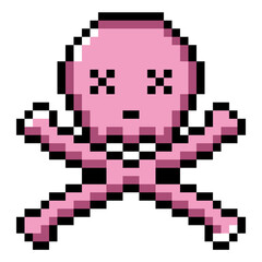 Pixel art item skul and cross bones (3)