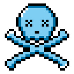 Pixel art item scull and cross bones (4)