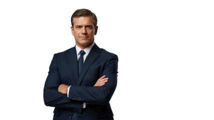 Confident Middle-Aged Businessman with Arms Crossed, Portrait
