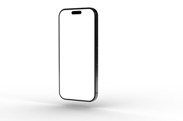 High-quality image of a black smartphone with a blank screen, perfect for app presentations or website mockups.