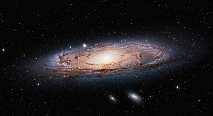 Fototapeta premium Stunning Spiral Galaxy in Deep Space with Stars and Cosmic Dust Visible in the Universe