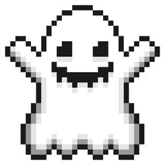 Pixel art character Halloween ghost (1)