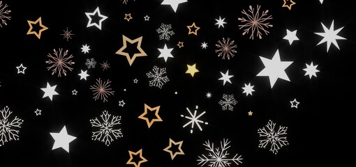 Beautiful winter background with stars and snowflakes. Perfect for holiday cards, websites, and more!