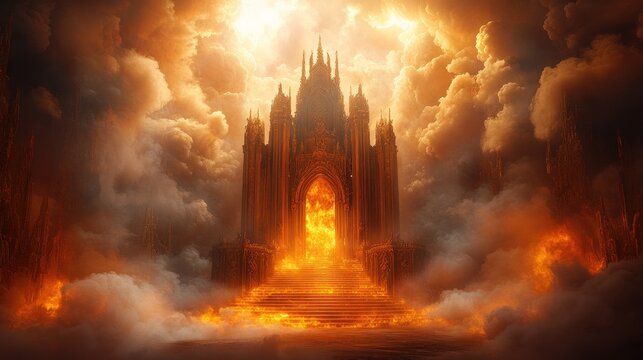 Fiery, gothic gateway to heaven/hell