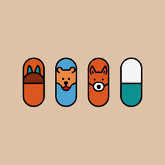 vector illustration of a medicine capsule