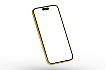 High-quality photo of a gold smartphone with a blank screen, perfect for app presentations or website mockups.