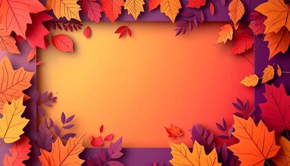 Obraz premium Elegant paper art autumn with gradient light