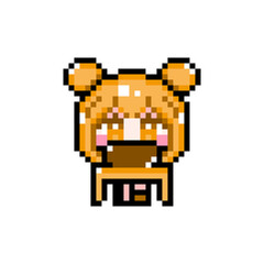 Obraz premium Pixel art girl 02 personal computer 02 (8)