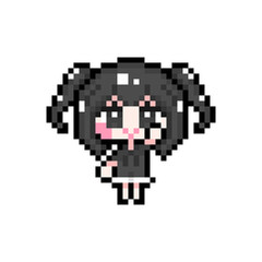 Pixel art girl 03 Raise a hand (6)
