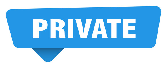private sticker. private blue sign isolated on transpatent background