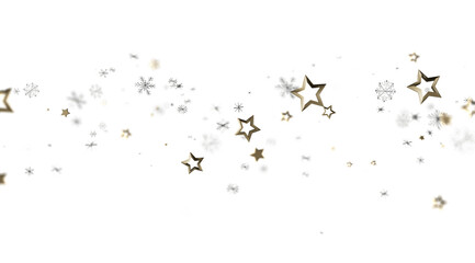 Obraz premium Sparkling winter background with gold stars and snowflakes. Perfect for holidays, celebrations, and winter themes.