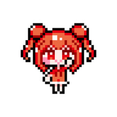 Pixel art girl 04 Raise a hand (4)