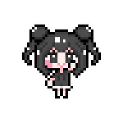 Fototapeta premium Pixel art girl 04 Raise a hand (6)