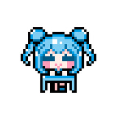 Pixel art girl 04 Sitting at the desks 02 (2)