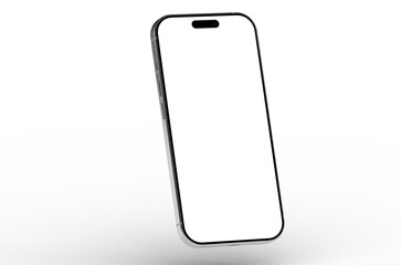 Clean, modern smartphone mockup with blank screen. Perfect for app presentations or website design.
