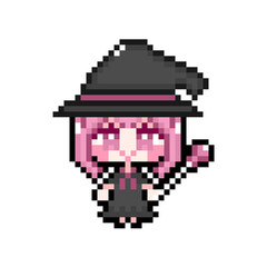 Pixel art girl 01 witch 01 (1)