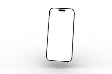 Clean, modern smartphone mockup with a blank screen, perfect for app presentations or website designs.  High-resolution image for professional use.