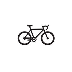 Obraz premium Bicycle minimal logo icon vector design concept black on white background.