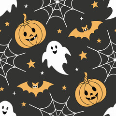 Halloween-themed seamless pattern