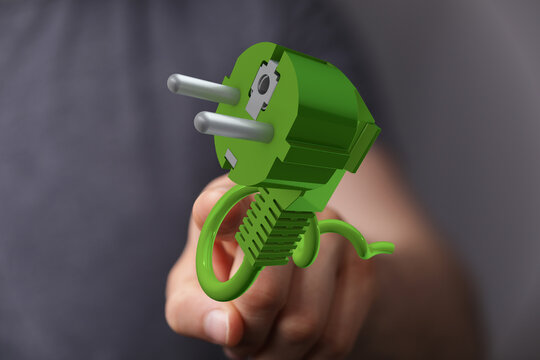 Sustainable energy, eco-friendly power, green technology, electricity concept.  Clean energy future.