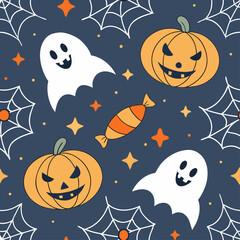 Halloween-themed seamless pattern