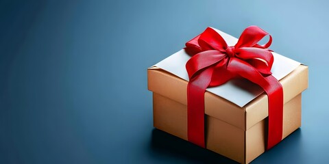 Obraz premium House wrapped as a gift with red ribbon